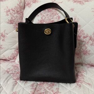 Polished Pebble Leather Charlie Bucket Crossbody
